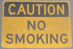 Sign-Caution No Smoking, stock number S-0865