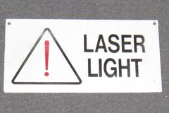 Sign-Laser Light w/ ! Inside a triangle, stock number S-0870