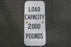 Sign-Load Capacity 2000 Pounds, stock number S-0871
