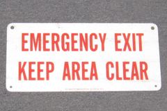 Sign-Emergency Exit Keep Area Clear, stock number S-0878