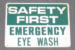 Sign-Safety First Eye Wash, stock number S-0884