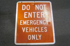 Sign-Do Not Enter Emergency Vehicles Only, stock number S-0898