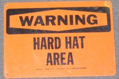 Sign-Warning Hard Hat Area, stock number S-0899