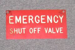 Sign-Emergency Shut Off Valve, stock number S-0951