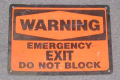 Sign-Warning Emergency Exit Do Not Block, stock number S-0955