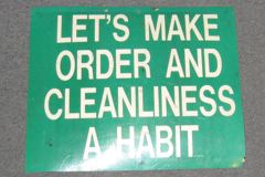 Sign-Let's Make Order and Cleanliness a Habit, stock number S-0963