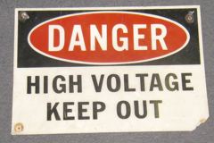 Sign-Danger High Voltage Keep Out, stock number S-0987