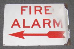 Sign-Fire Alarm --->/ <---Fire Alarm, stock number S-0988