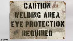 Sign-Caution Welding Area Eye Protection Required, stock number S-0991