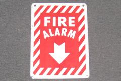 Sign-Fire Alarm V, stock number S-0996