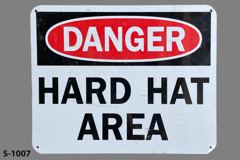 Sign-Danger Hard Hat Area, stock number S-1007