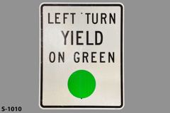 Sign-Left Turn Yield On Green, stock number S-1010
