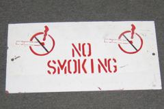 Sign-No Smoking - w/ 2 international no smoking symbols, stock number S-1048