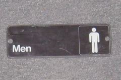 Sign-MEN w/ outline of male figure, stock number S-1056