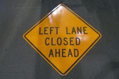 Sign-Left Lane Closed Ahead, stock number S-1061