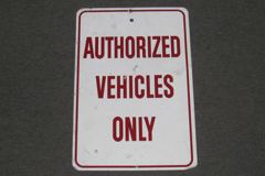 Sign-Authorized Vehicles Only, stock number S-1071