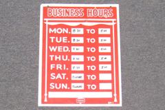 Sign-Business Hours - lists days of the week with spaces to, photo 3 of 3, S-1083RC