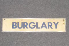 Sign-Burglary, stock number S-1094