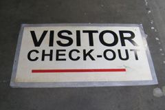 Sign-Visitor Check-Out, stock number S-1138