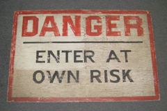 Sign-Danger Enter At Own Risk, stock number S-1145