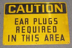 Sign-Caution Ear Plugs Required In This Area, stock number S-1207