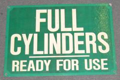 Sign-Full Cylinders Ready For Use, stock number S-1208