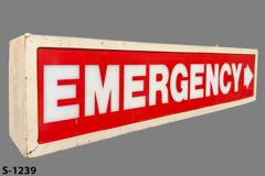 Sign-lighted-EMERGENCY---->, stock number S-1239