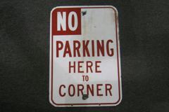 Sign-No Parking Here To Corner, stock number S-1241