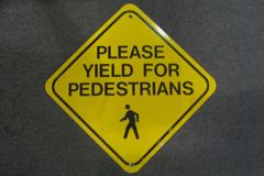 Sign-Please Yield For Pedestrians, stock number S-1250