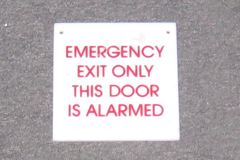 Sign-Emergency Exit Only This Door Alarmed, stock number S-1272