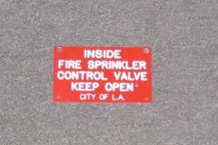 Sign-Inside Fire Sprinkler Control Valve Keep Open, stock number S-1307