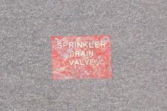 Sign-Sprinkler Drain Valve, stock number S-1310