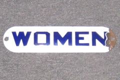 Sign-Women - blue/white - 10 x 2 - period, stock number S-1313