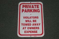 Sign-Private Parking Violators Will Be Towed Away At Owner's Expense, stock number S-1367