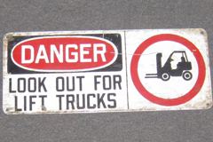 Sign-Danger Look Out For Forklift Trucks, stock number S-1377