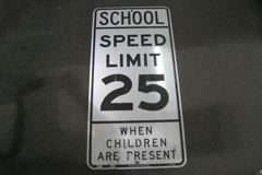 Sign-School Speed Limit 25 When Children Are Present, stock number S-1434