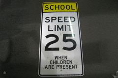 Sign-School Speed Limit 25 When Children Are Present, stock number S-1435