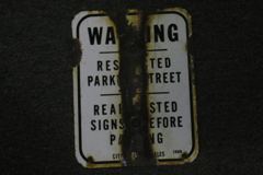 Sign-Warning- Restricted Parking Street, stock number S-1452