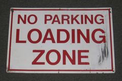 Sign-No Parking Loading Zone, stock number S-1453