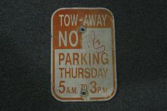 Sign-Tow Away No Parking Thursday, stock number S-1454