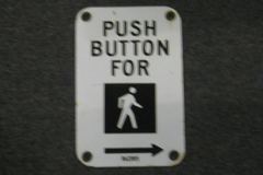 Sign-Push Button Wait For --->, stock number S-1456b