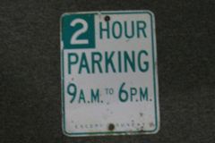 Sign-2 Hour Parking, stock number S-1458