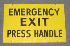 Sign-Emergency Exit Press Handle, stock number S-1513