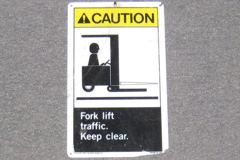 Sign-Caution Fork Lift Traffic Keep Clear, stock number S-1534