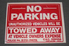 Sign-No Parking Unauthorized Vehicles Will Be Towed Away At Vehicle, stock number S-1568