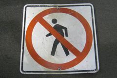 Sign-No crossing symbol, stock number S-1624