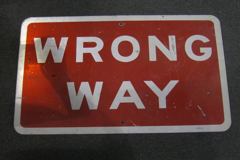 Sign-Wrong Way, stock number S-1625