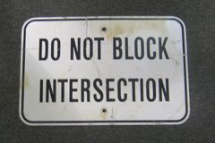 Sign-Do Not Block Intersection, stock number S-1626