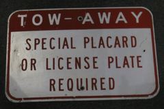 Sign-Tow away special placard.., stock number S-1629