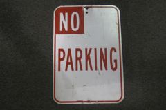 Sign-No Parking" red/wht metal 12" x 18", stock number S-1632